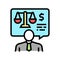 advising clients on foreign exchange legislation color icon vector illustration