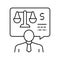 advising clients on foreign exchange legislation line icon vector illustration