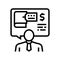 advising clients on regulatory issues line icon vector illustration