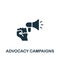 Advocacy campaigns icon. Monochrome simple sign from charity and non-profit collection. Advocacy campaigns icon for logo