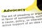 Advocacy highlighted in yellow