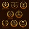 Advocacy or lawyer vector gold heraldic icons