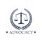 Advocacy Scales of Justice vector icon or emblem