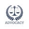 Advocacy vector icon justice scales, laurel wreath