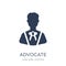 advocate icon. Trendy flat vector advocate icon on white background from law and justice collection