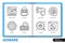 Adware infographics linear icons collection