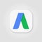 Adwords logo flat icon on a gray background