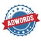ADWORDS text on red blue ribbon stamp