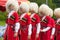 Adyghe children dancers in national costumes at the Circassian ethnic festival in Adygeya