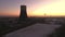 Aearial drone winter nuclear power plant sunset sunrise dawn landscape