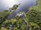 Aearial shot Landscape Loch Dunvegan Isle of Skye Scotland Great Britain