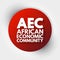 AEC - African Economic Community acronym, business concept background