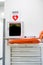 AED defibrillator emergency equipment shock sign for machine area