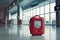 AED emergency defibrillator on the wall in the international airport for prepared to provide life-saving cardiopulmonary
