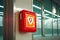 AED emergency defibrillator on the wall in the international airport for prepared to provide life-saving cardiopulmonary