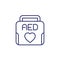 AED line icon, automated external defibrillator