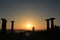 Aegean area - Assos Castle, sunset at Roman Theatre