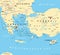 Aegean Sea region, with Aegean Islands, political map