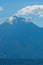 Aegean sea, silhouette of the holy mountains Athos and a small cloud above the mountain top