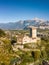 Aeiral image of the medieval castle in Sargans