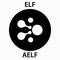 AELF Coin cryptocurrency blockchain icon. Virtual electronic, internet money or cryptocoin symbol, logo