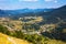 Aeral view Bulgarian Village in Rhodope. Mountains landscape.