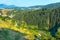 Aeral view Bulgarian Village in Rhodope. Mountains landscape.