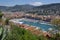 Aeral view of Nice port and city architecture