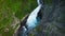 Aeral view of Tekes waterfall in Kazakhstan