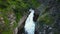 Aeral view of Tekes waterfall in Kazakhstan