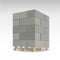 Aerated autoclaved concrete block. Isolated Foam concrete on pallets. vector illustration.