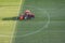 aerating a soccer field