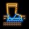 aeration ground with boot neon glow icon illustration