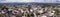 Aerial 180 degree panorama of Asheville, North Carolina downtown