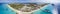 Aerial 180 degree panorama of the entire island of Grand Turk