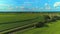 Aerial 360 View of Amish Farm lands on a Sunny Summer Day
