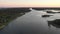 Aerial 4k Footage of Ormond Beach where swamp meet the beach