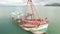 aerial 4K footage of Thai fishing boat sunken ship wreck