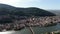 Aerial 4k rotating video of Heidelberg on a sunny day with light clouds