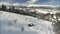 Aerial 4k timelapse video footage over Romanian countryside village ,  Carpathian mountains  in winter time.