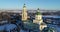 Aerial 4k video clip of The Church of Saint Nicholas in Domodedovo