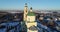 Aerial 4k video clip of The Church of Saint Nicholas in Domodedovo