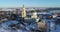 Aerial 4k video clip of The Church of Saint Nicholas in Domodedovo