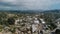 Aerial above view of Suburban residential modern subdivision house in neighborhood street on the hills, California, USA