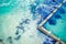 Aerial abstract of ocean and rock pool