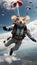 Aerial Acrobat: Join the Adventure of a Fearless Mouse in Skydiving Feats