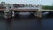 Aerial action shot of a train on the Longfellow Bridge Boston 4k 60p