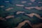 Aerial aeroplane view to Chad lake coastline, Chad