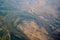 Aerial aeroplane view to Chari or Shari River , natural border between Chad and Cameroon