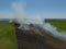 Aerial of Agricultural Field Fire 